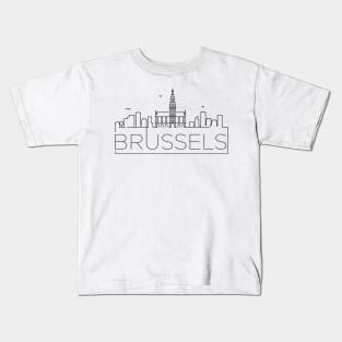 Brussels Minimal Skyline Kids T-Shirt